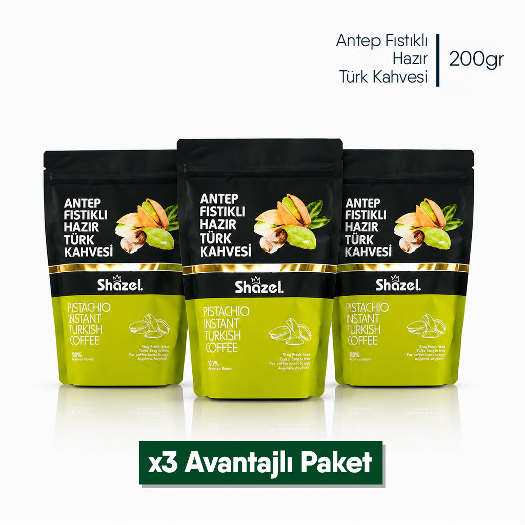 Shazel Antep Fıstıklı Hazır Türk Kahvesi - Doypack - 200 gr.