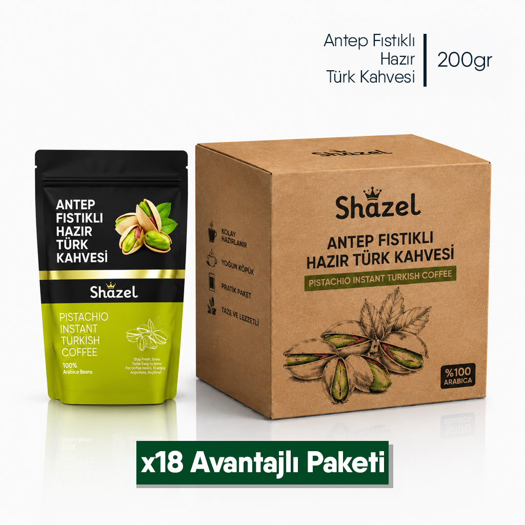 Shazel Antep Fıstıklı Hazır Türk Kahvesi - Doypack - 200 gr.