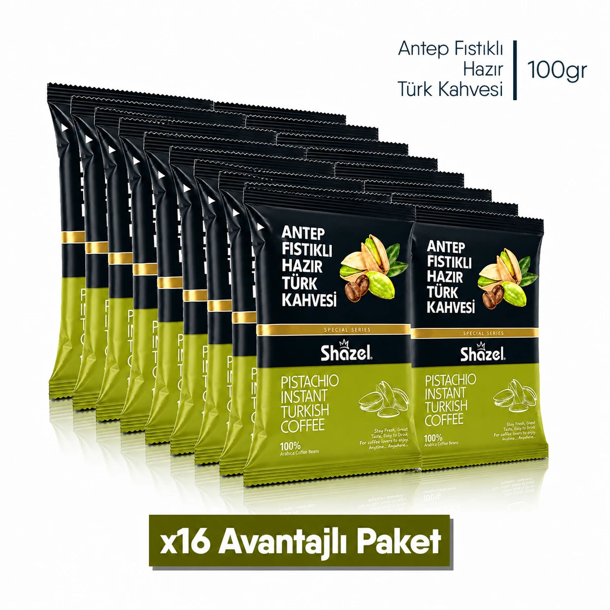 Shazel Antep Fıstıklı Hazır Türk Kahvesi - 100 gr.