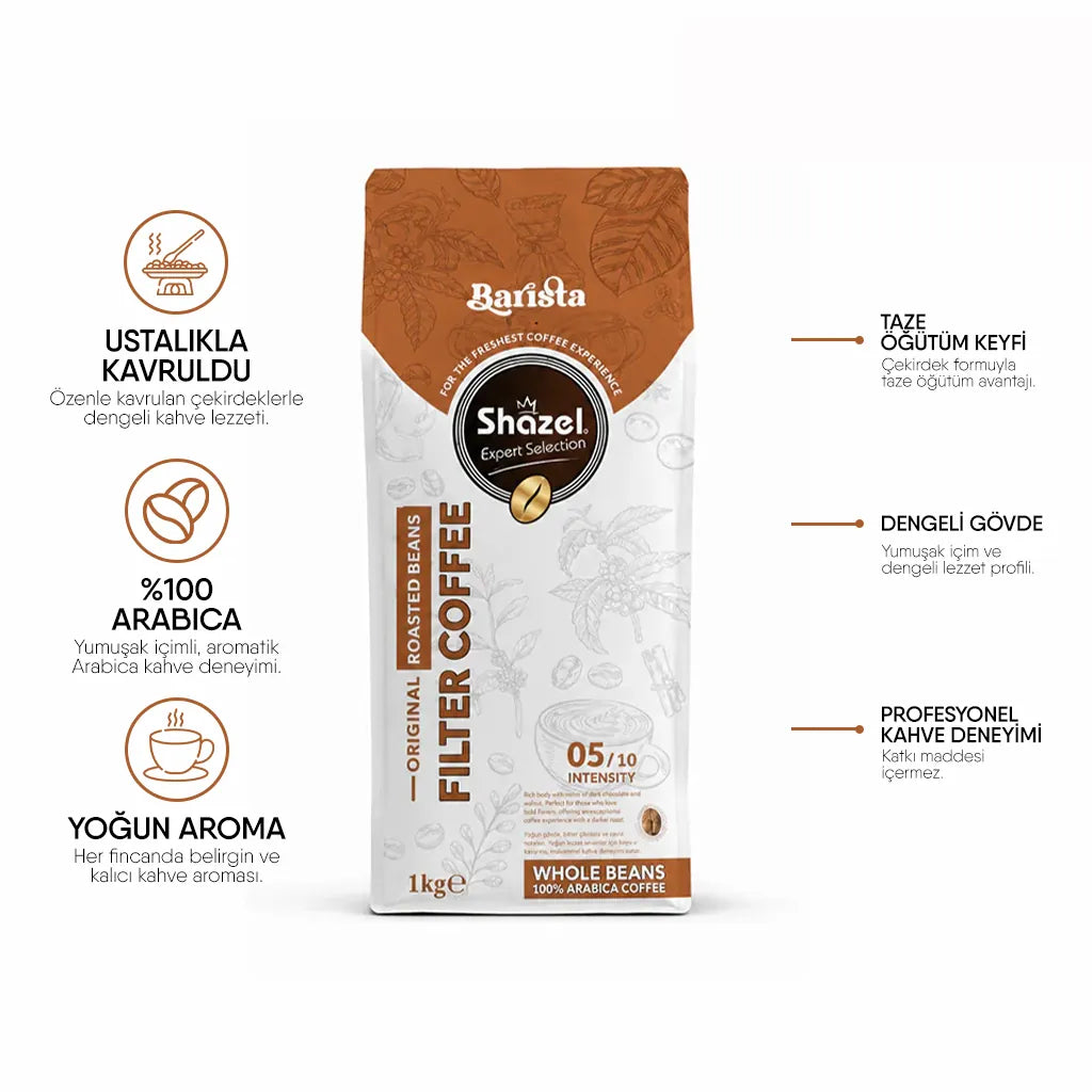 Shazel ÇEKİRDEK FİLTRE KAHVE - ÇEKİRDEK - DOYPACK 1000GR