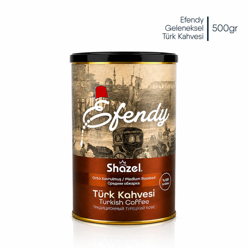 Shazel Efendy Geleneksel Türk Kahvesi Orta Kavrulmuş - Teneke - 500 gr.