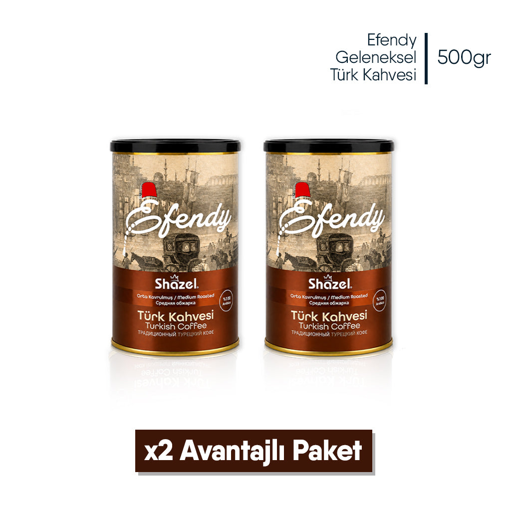 Shazel Efendy Geleneksel Türk Kahvesi Orta Kavrulmuş - Teneke - 500 gr.