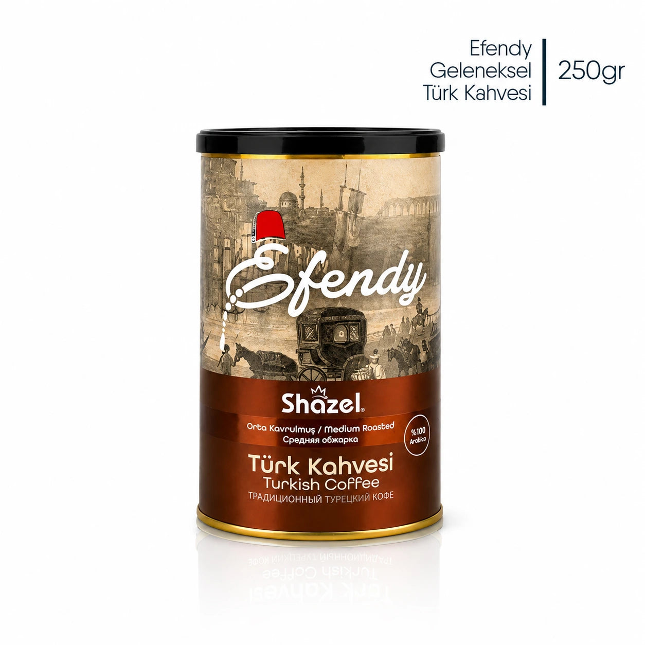 Shazel Efendy Geleneksel Türk Kahvesi - Orta Kavrulmuş - Teneke - 250 gr.