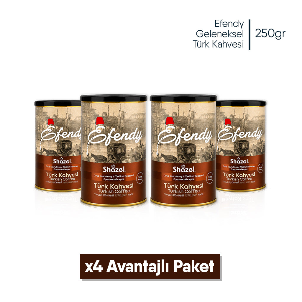 Shazel Efendy Geleneksel Türk Kahvesi - Orta Kavrulmuş - Teneke - 250 gr.