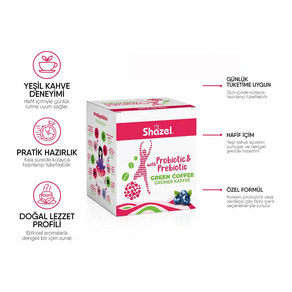 Shazel Yeşil Kahve Probiyotik & Prebiyotik - 2.6 gr.- Koli