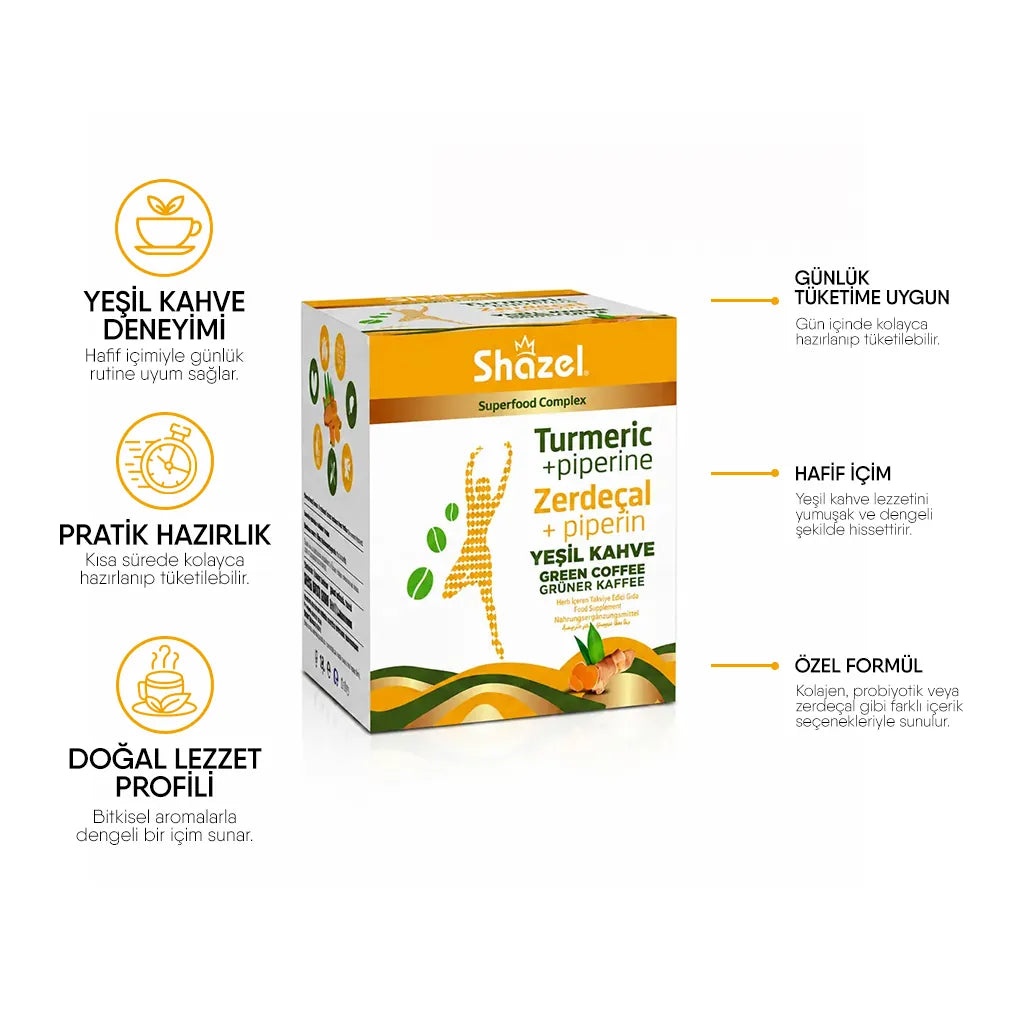 Shazel Yeşil Kahve Zerdeçal - 1.84 gr.- Koli