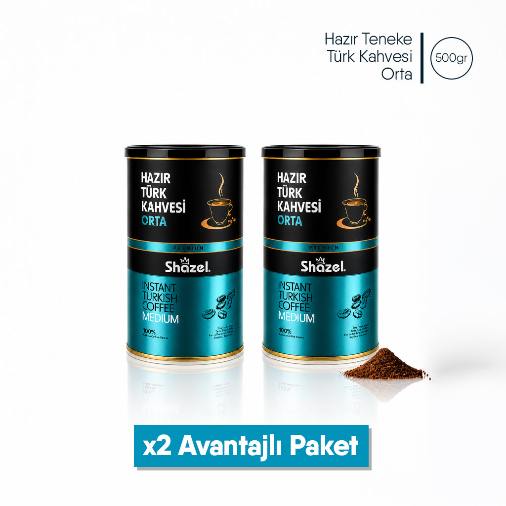 Shazel Hazır Türk Kahvesi Orta - Teneke - 500 gr.