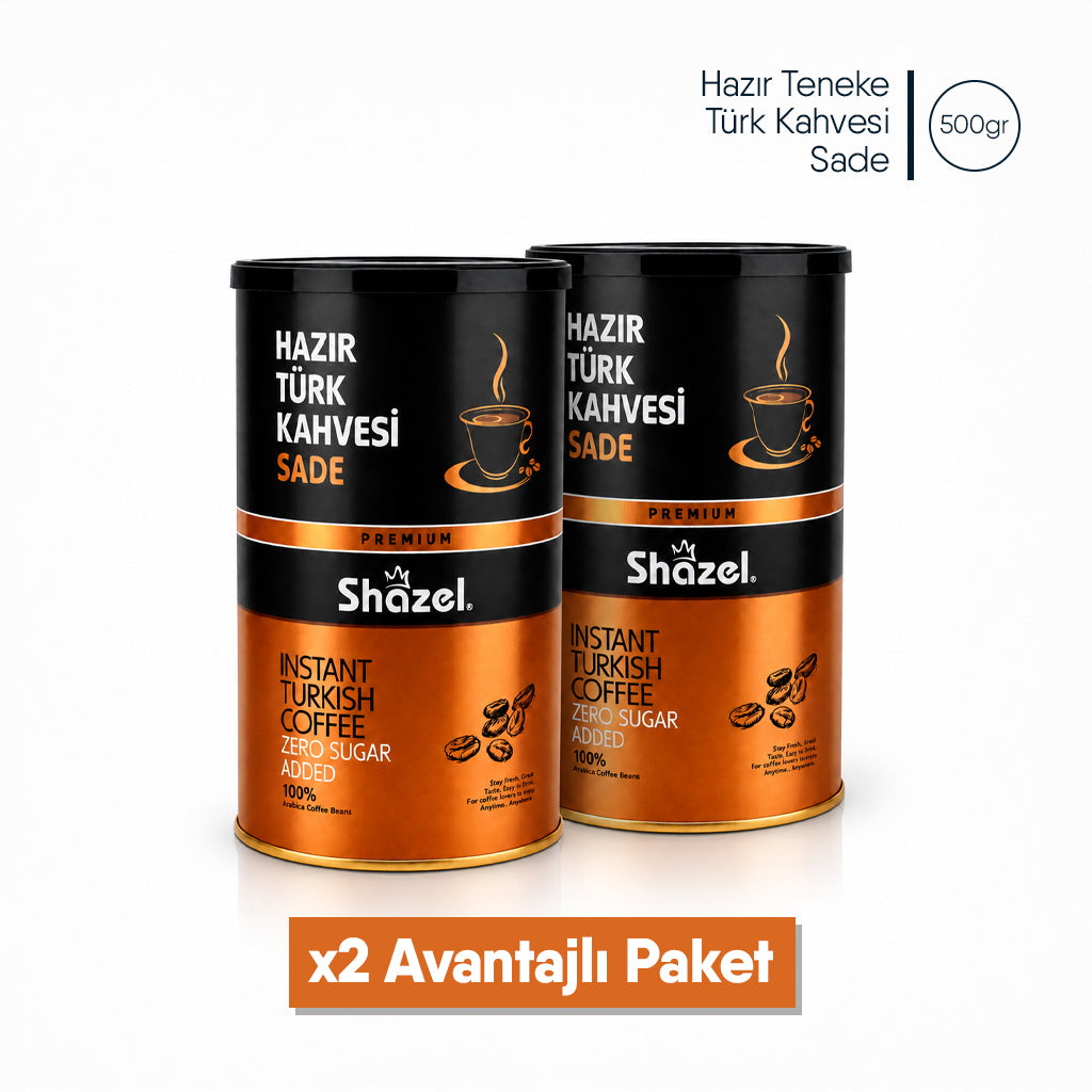 Shazel Hazır Türk Kahvesi Sade - Teneke - 500 gr.