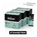 Shazel Hazır Türk Kahvesi Orta - 9 gr. 12 ADET*1 (KUTU)