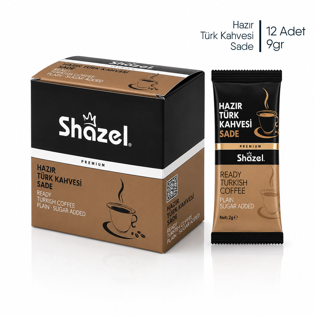 Shazel Hazır Türk Kahvesi Sade - 7 gr x 12 Adet KUTU