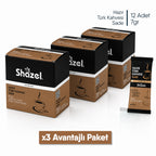 Shazel Hazır Türk Kahvesi Sade - 7 gr x 12 Adet KUTU