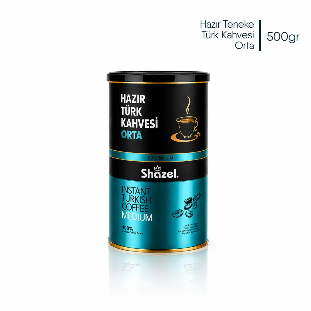 Shazel Hazır Türk Kahvesi Orta - Teneke - 500 gr.