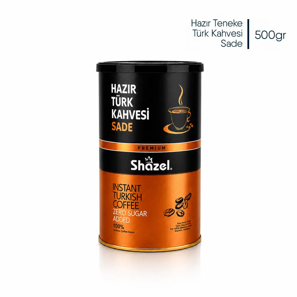 Shazel Hazır Türk Kahvesi Sade - Teneke - 500 gr.
