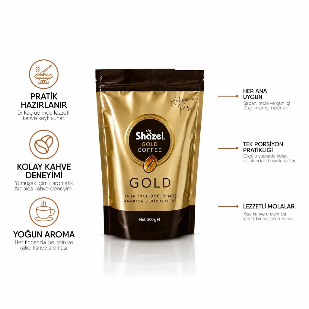 Shazel GOLD ÇÖZÜNEBİLİR KAHVE 500GR
