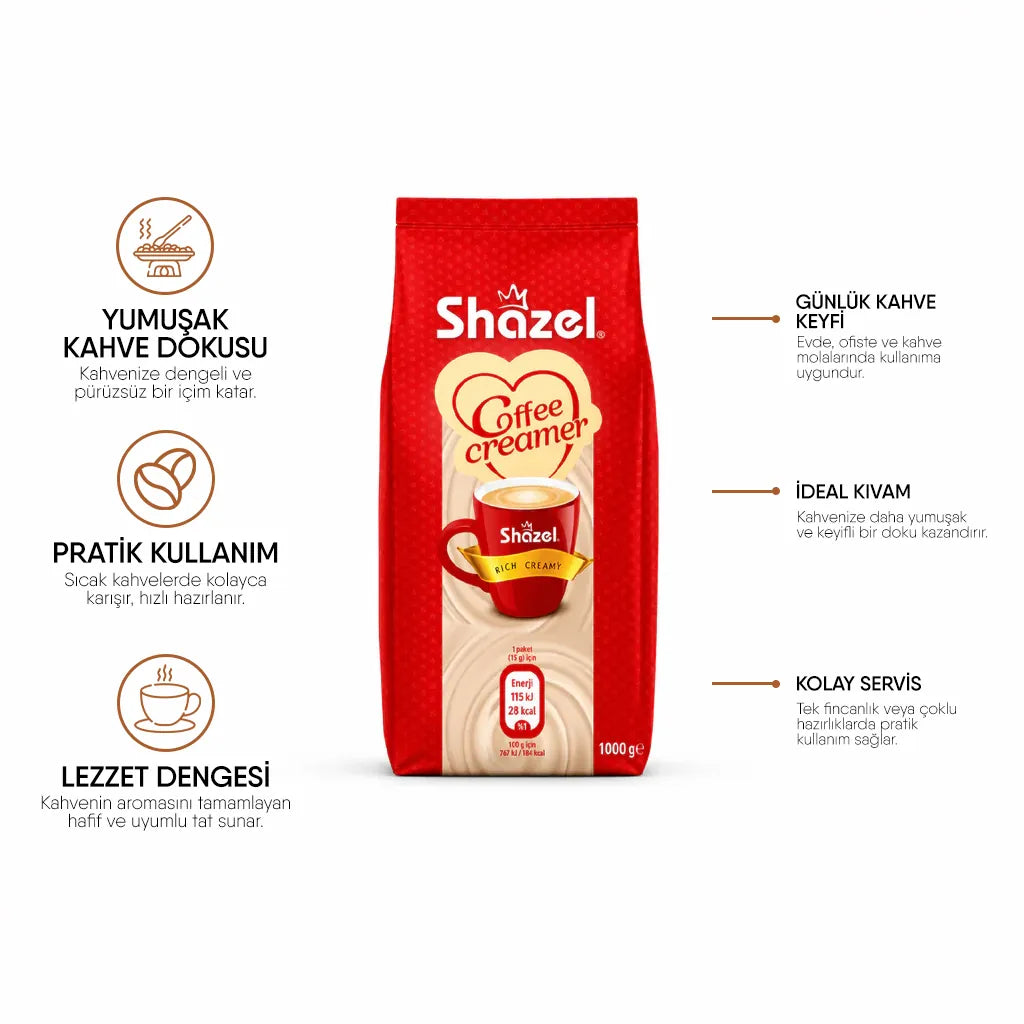Shazel Kahve Kreması - 1000 g Flat Bottom x 6 Adet