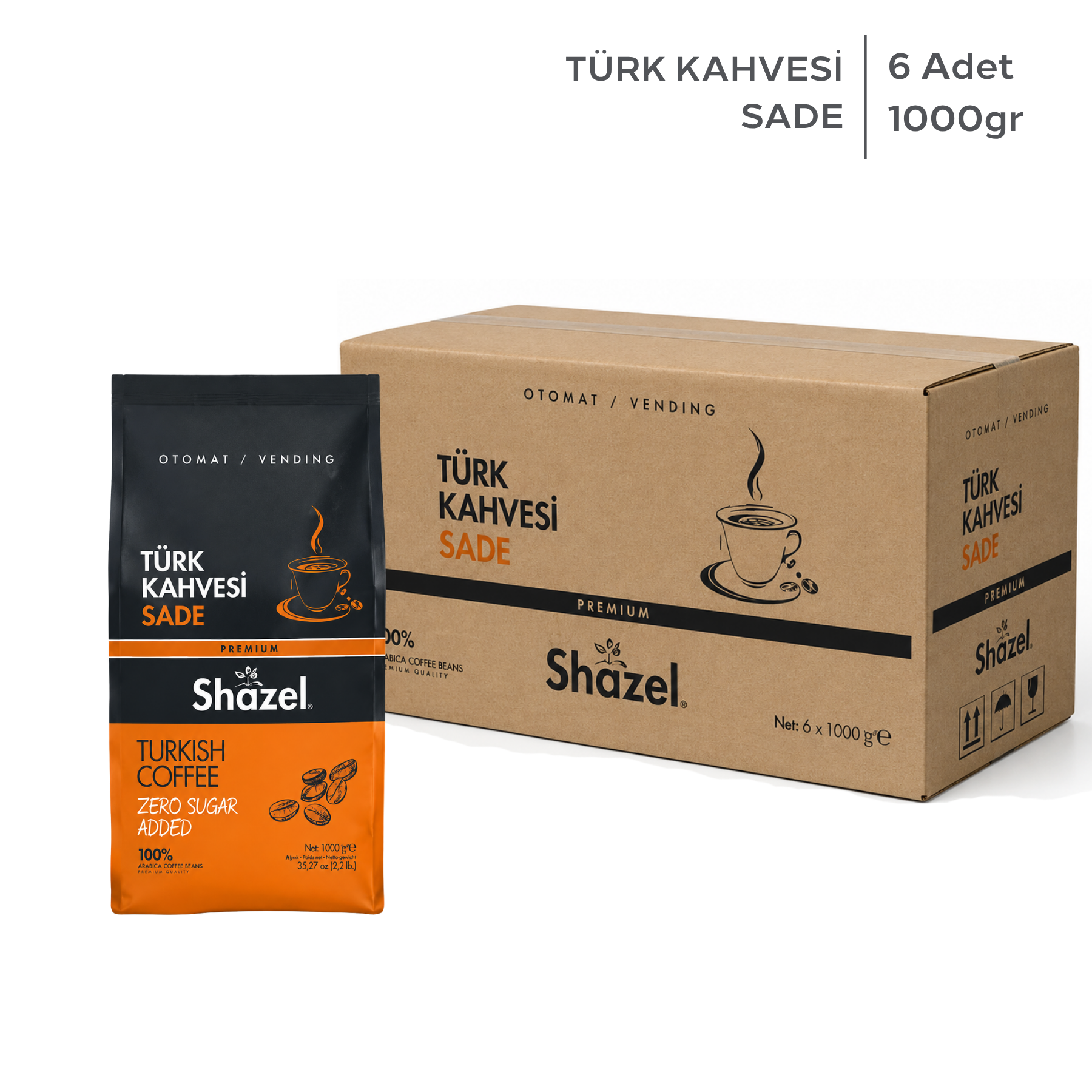 Vending | Türk Kahvesi | Sade | 1000 gr | 6 Adet