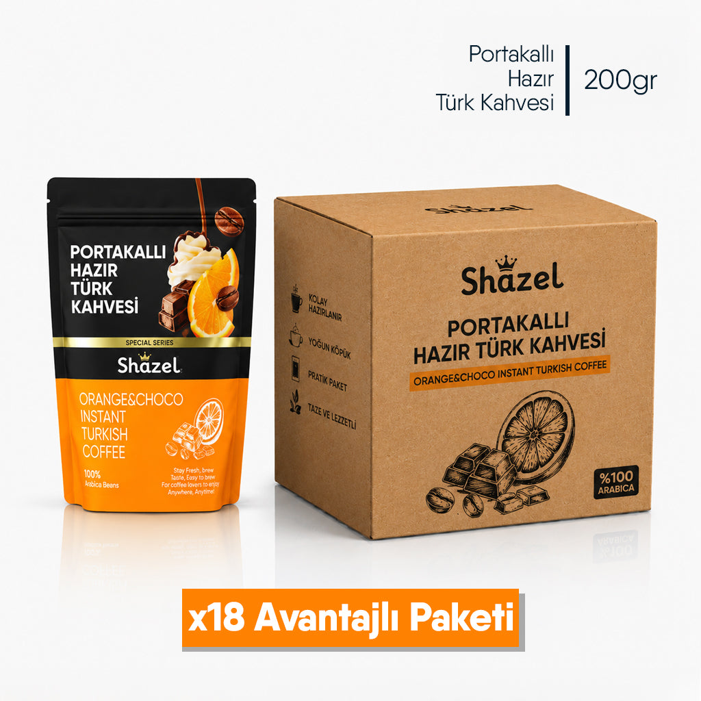 Shazel Portakallı Hazır Türk Kahvesi - Doypack - 200 gr.