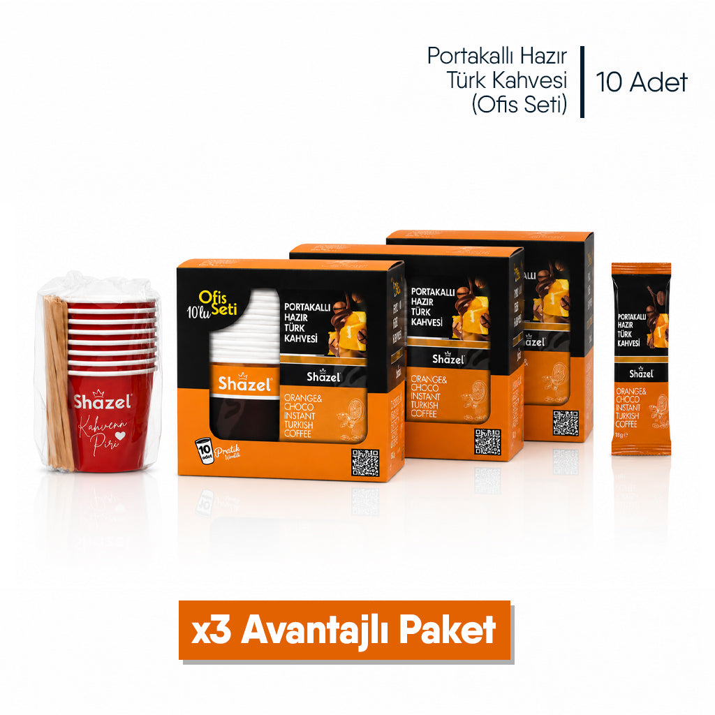 Portakallı Hazır Türk Kahvesi - Ofis Seti