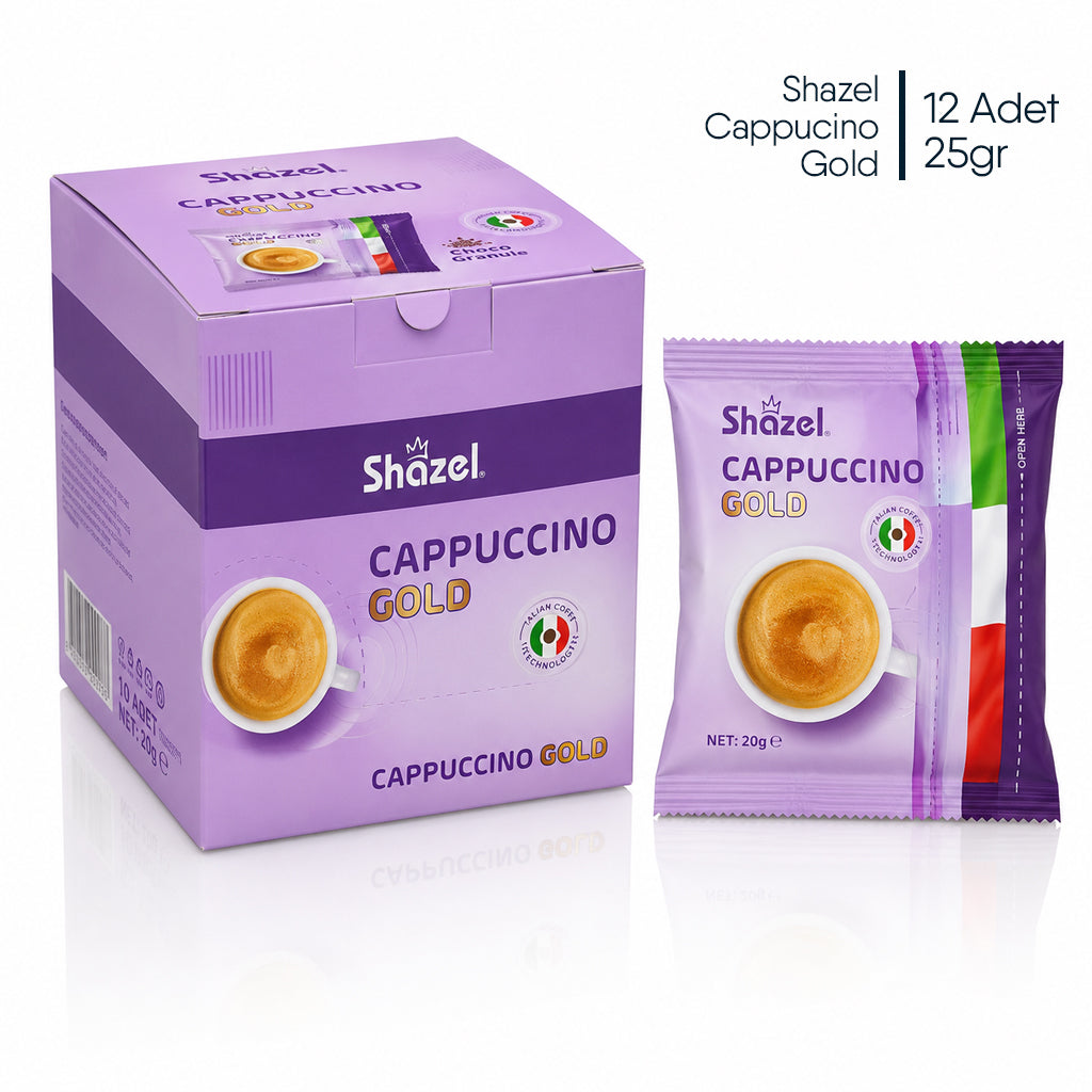 Shazel Cappuccino + Granül Çikolata - 25 gr. 12 ADET*1KUTU