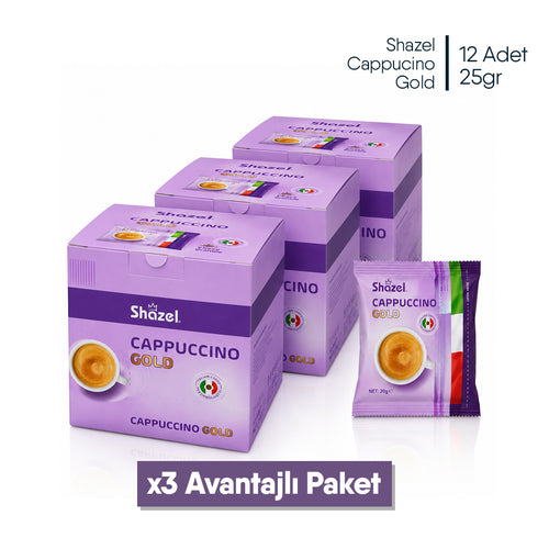 Shazel Cappuccino + Granül Çikolata - 25 gr. 12 ADET*1KUTU