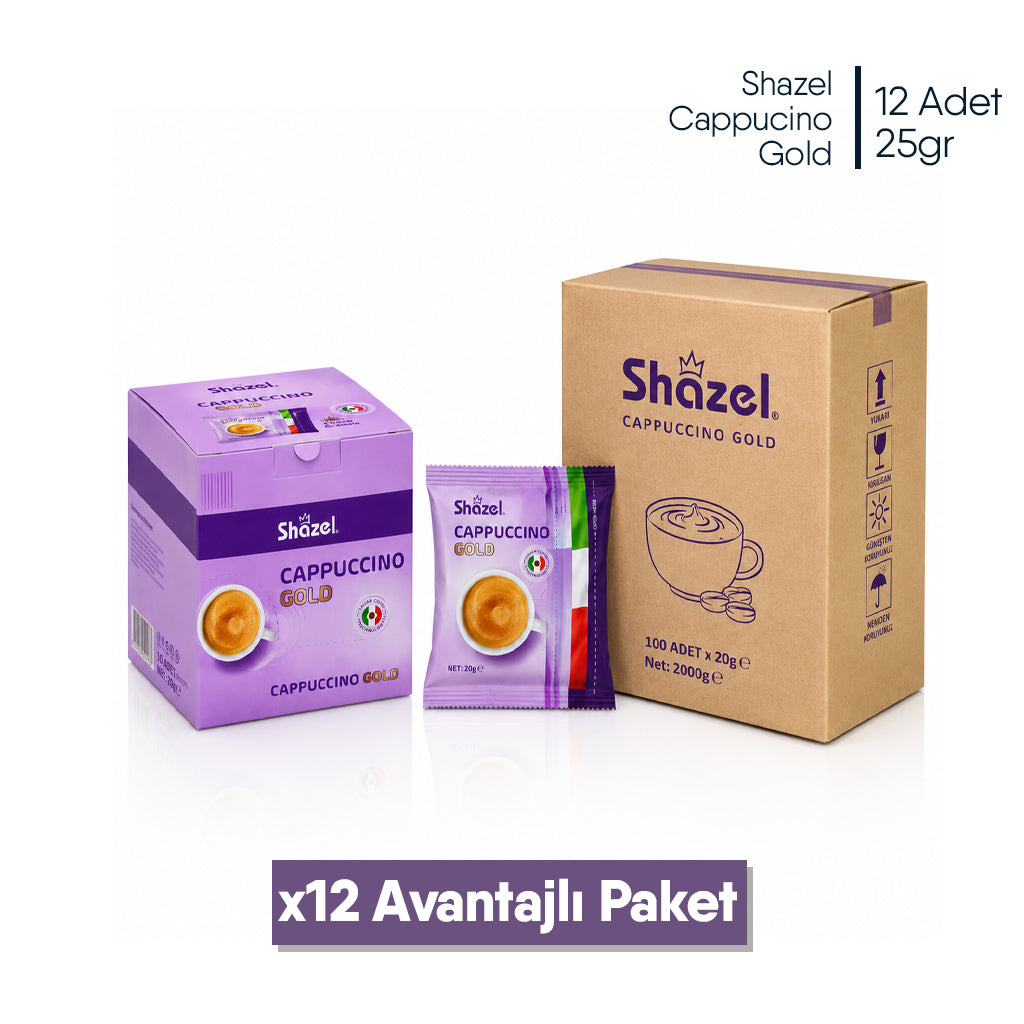 Shazel Cappuccino + Granül Çikolata - 25 gr. 12 ADET*1KUTU