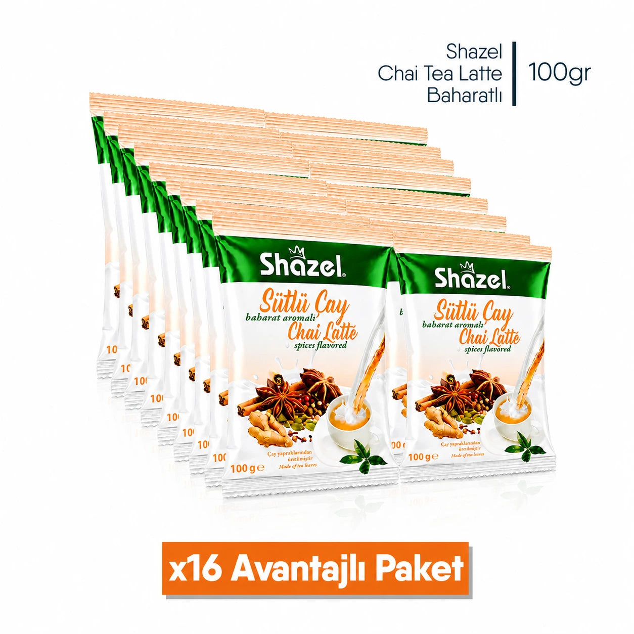 Shazel Chai Tea Latte - Baharatlı - 100 gr.