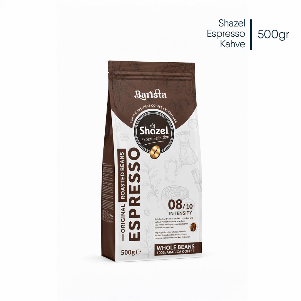 Shazel Espresso Kahve - Çekirdek - Flat Bottom 1000 gr.- Adet