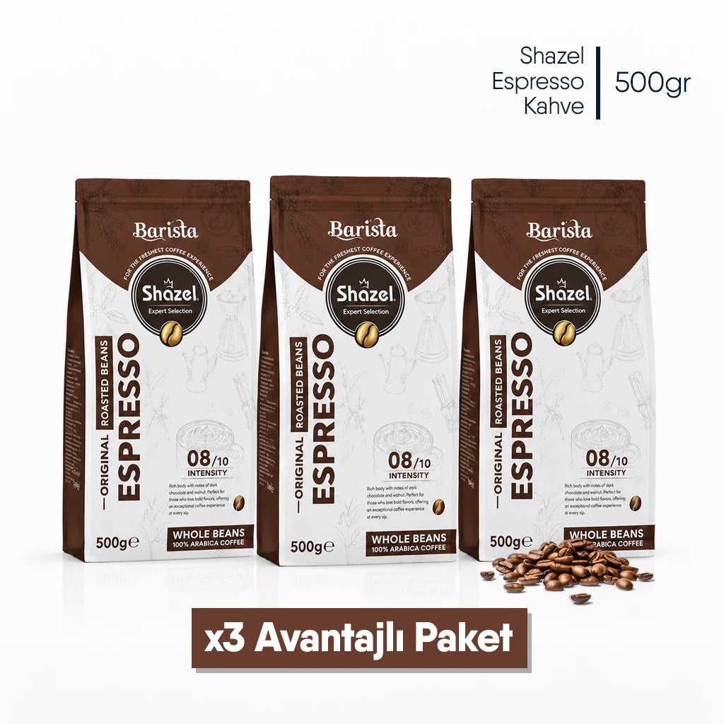 Shazel Espresso Kahve Çekirdek - Flat Bottom 500 gr.- Adet