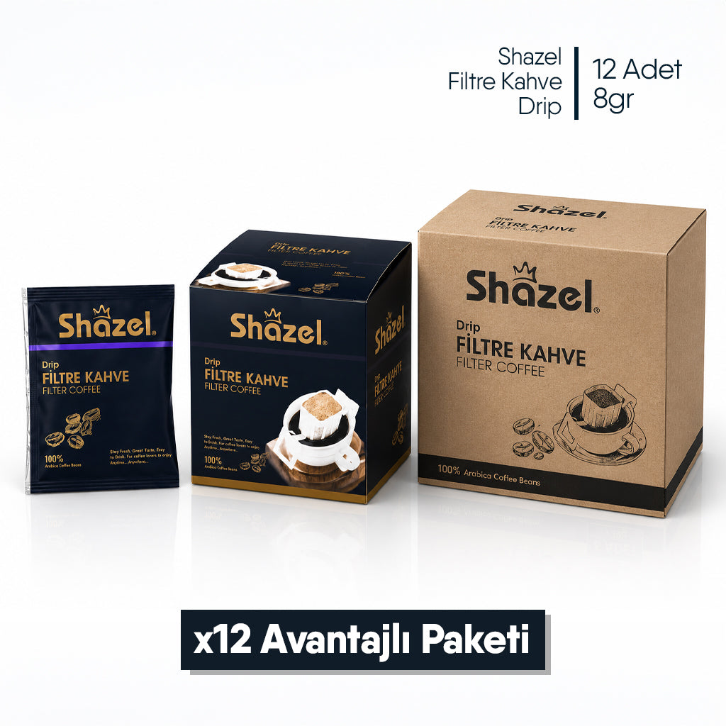 Shazel Filtre Kahve Drip Classic - 8 gr. 12 ADET*1 KUTU