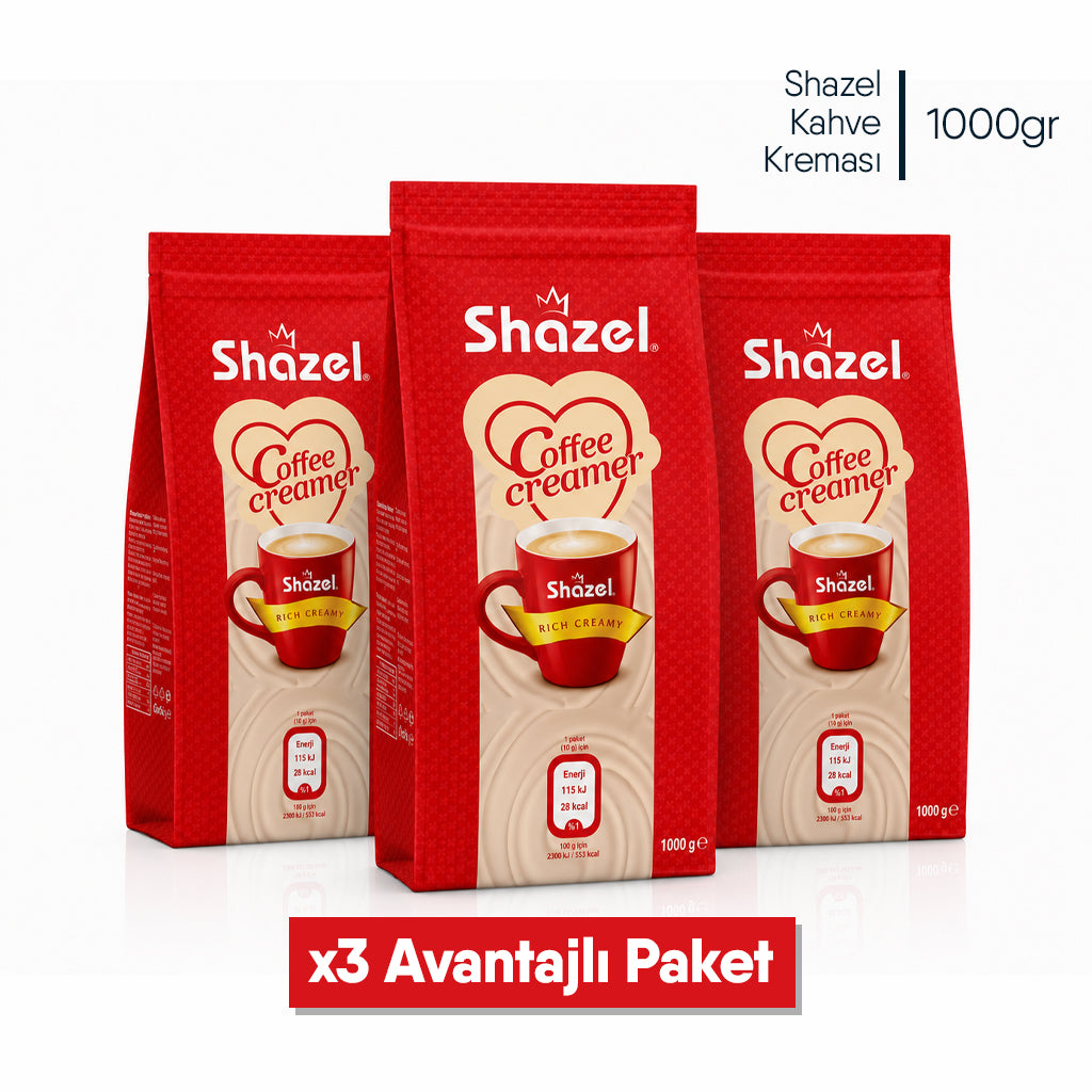 Shazel Kahve Kreması - 1000 g Flat Bottom x 6 Adet