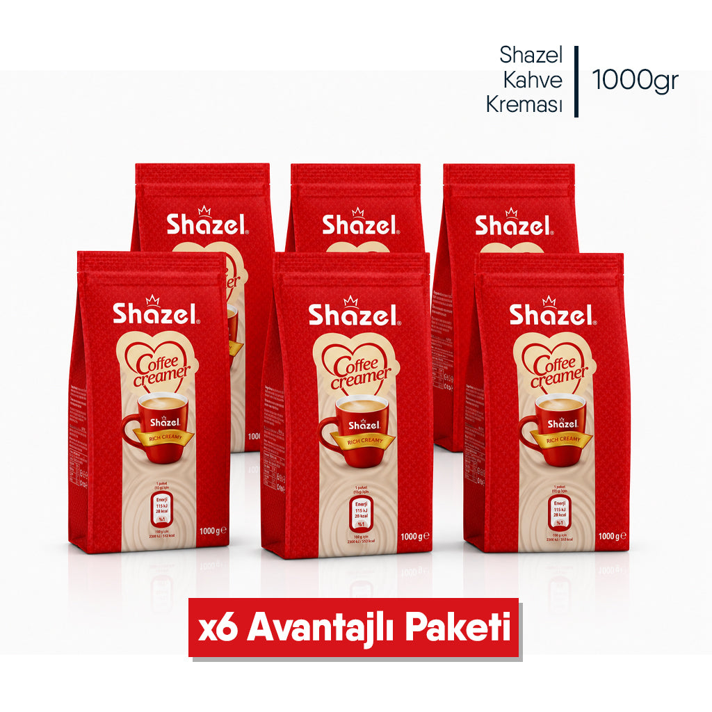 Shazel Kahve Kreması - 1000 g Flat Bottom x 6 Adet