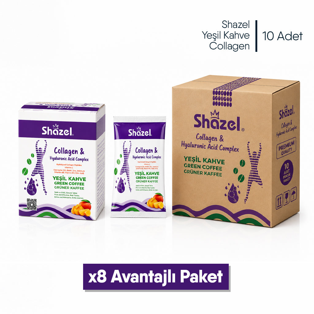 Shazel Yeşil Kahve Collagen - 10 gr.- Koli