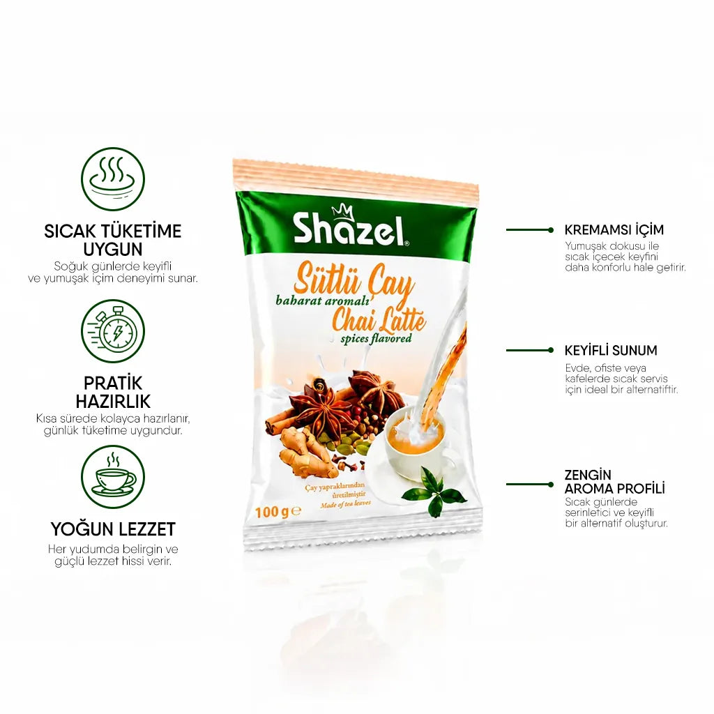 Shazel Chai Tea Latte - Baharatlı - 100 gr.