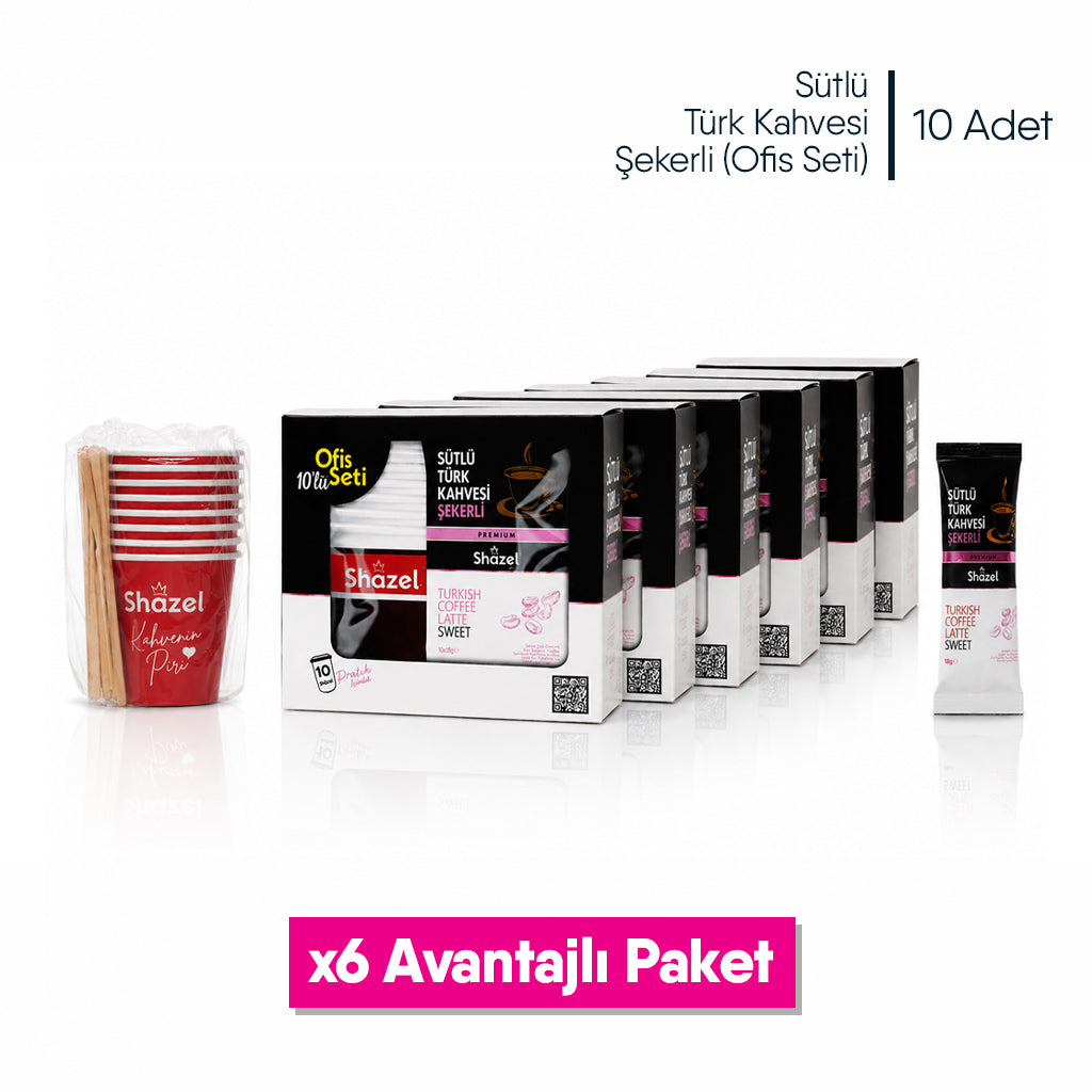 Sütlü Türk Kahvesi - Ofis Seti - Şekerli