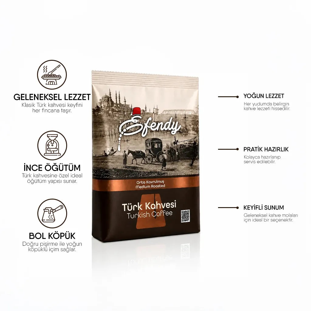 Shazel Efendy Geleneksel Türk Kahvesi Orta Kavrulmuş - Doypack - 200 gr.