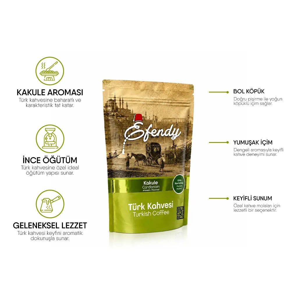 Shazel Efendy Geleneksel Kakuleli Türk Kahvesi - Doypack - 100 gr.