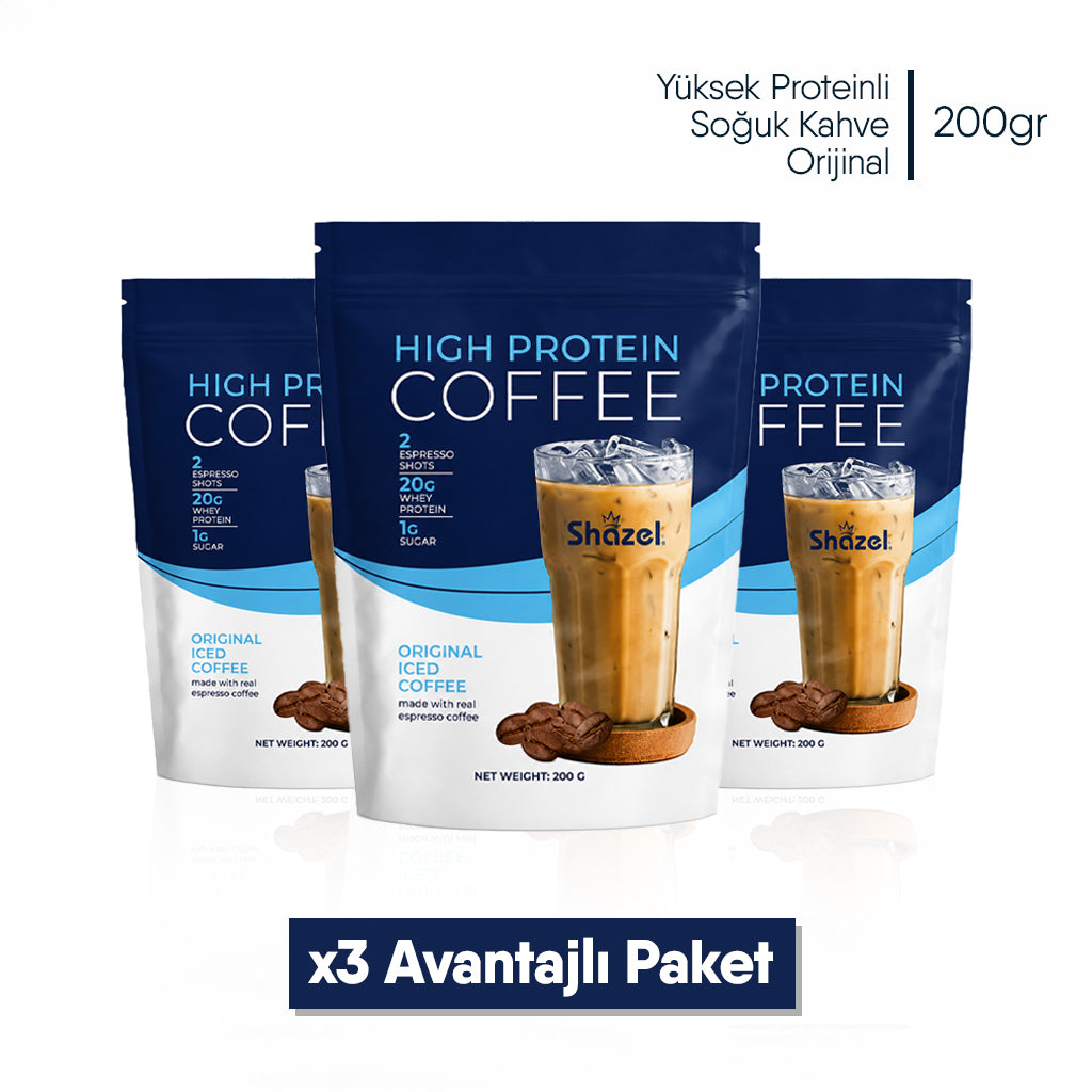 Shazel Yüksek Proteinli Soğuk Kahve Orijinal - Doypack - 200 gr.- Koli
