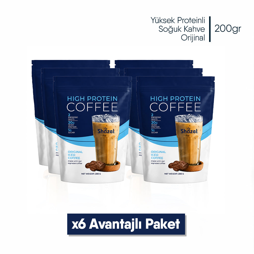 Shazel Yüksek Proteinli Soğuk Kahve Orijinal - Doypack - 200 gr.- Koli