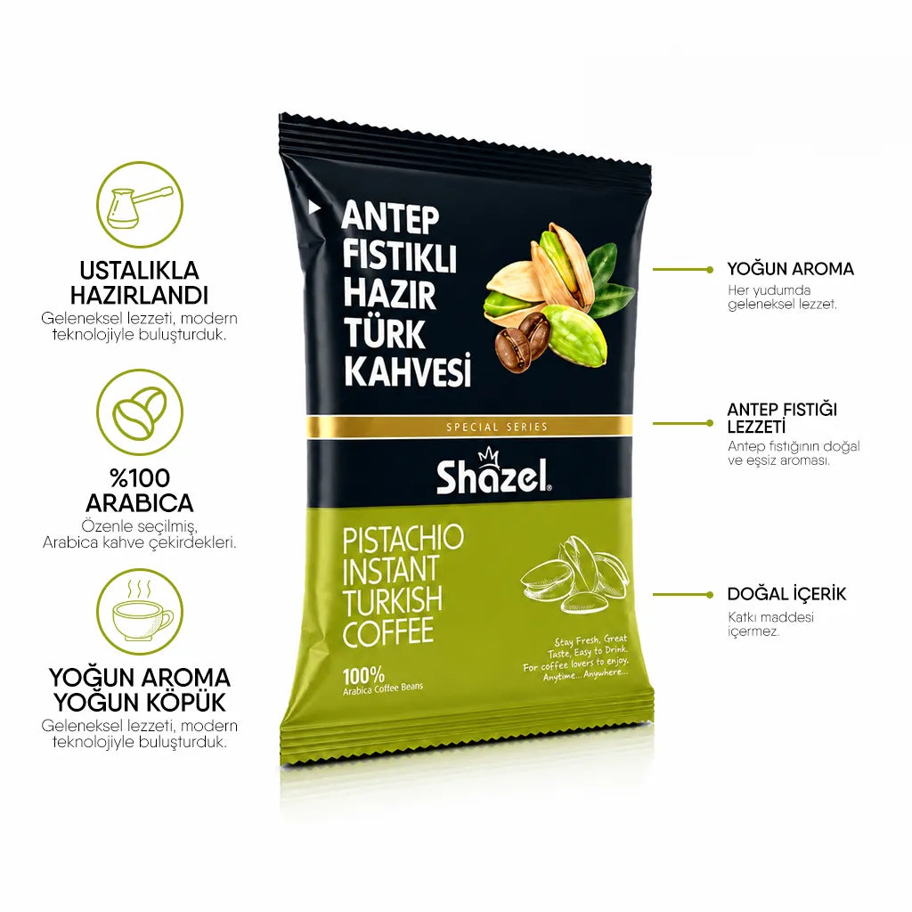 Shazel Antep Fıstıklı Hazır Türk Kahvesi - 100 gr.