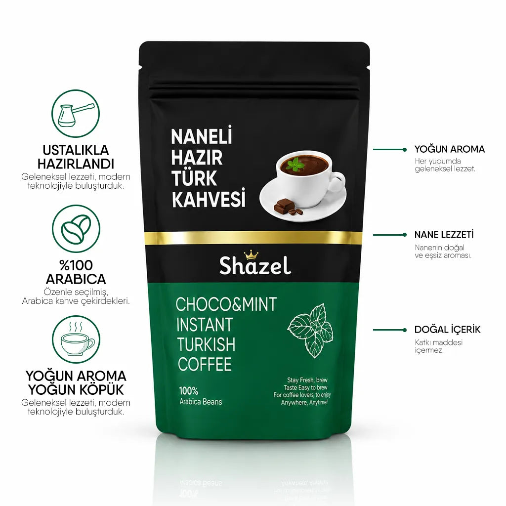 Shazel Naneli Hazır Türk Kahvesi - Doypack - 200 gr.