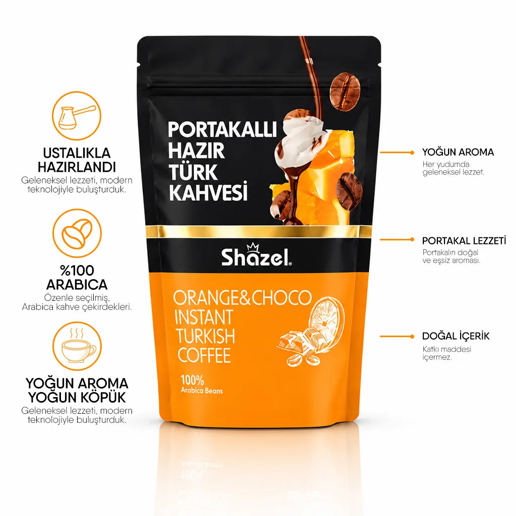Shazel Portakallı Hazır Türk Kahvesi - Doypack - 200 gr.